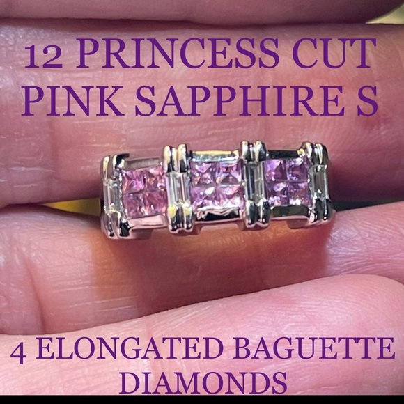14k Pink Sapphire Diamond Ring
